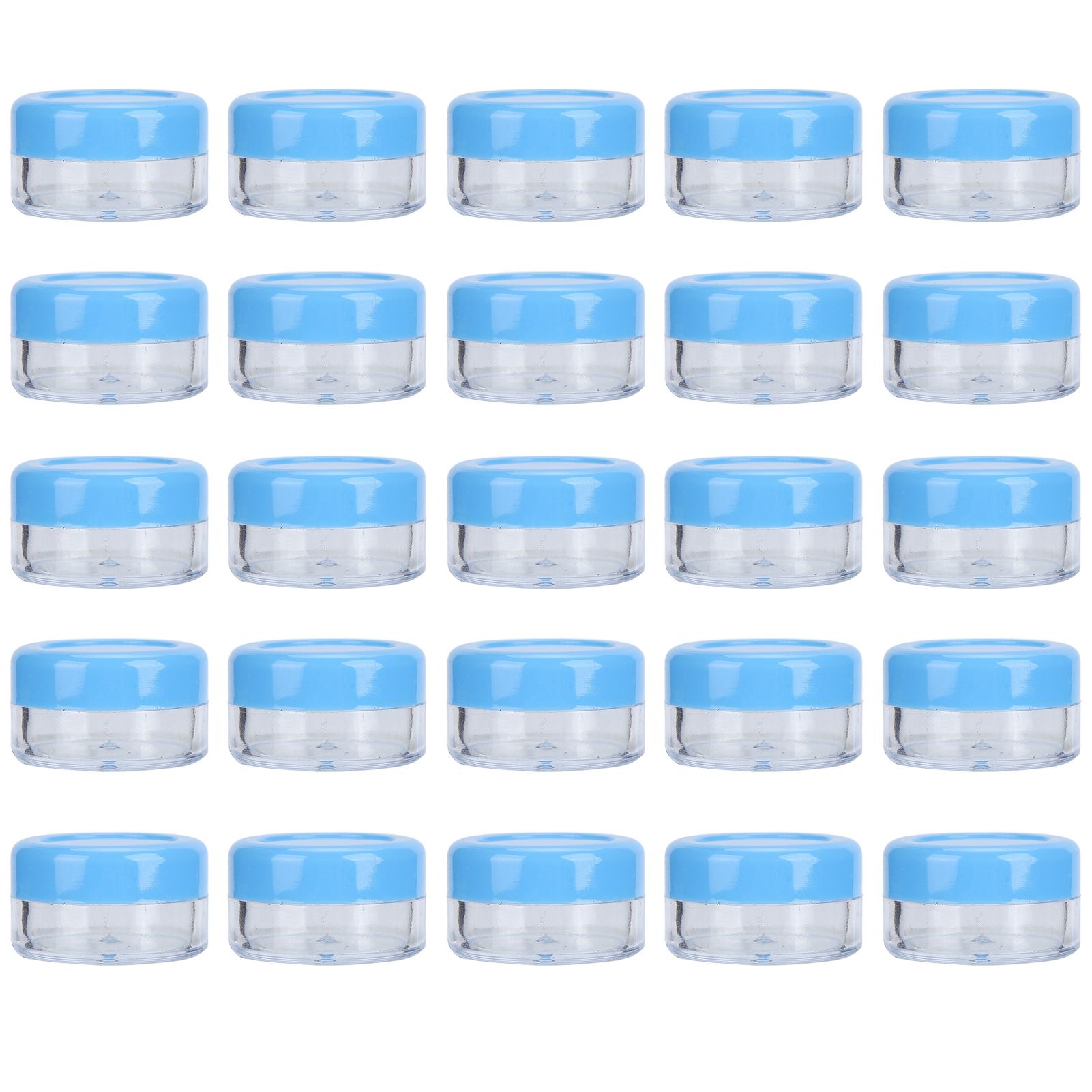 Empty Cream Container 25pcs Plastic Compact Round Small Cosmetic Jar for Travel
