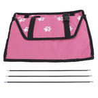 Bear Paw Pattern Pet Carrier Cage Washable Pet Car Travel Safety Seat with Support RodPink