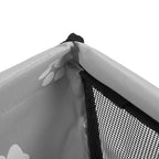 Bear Paw Pattern Pet Carrier Cage Washable Pet Car Travel Safety Seat with Support RodGray