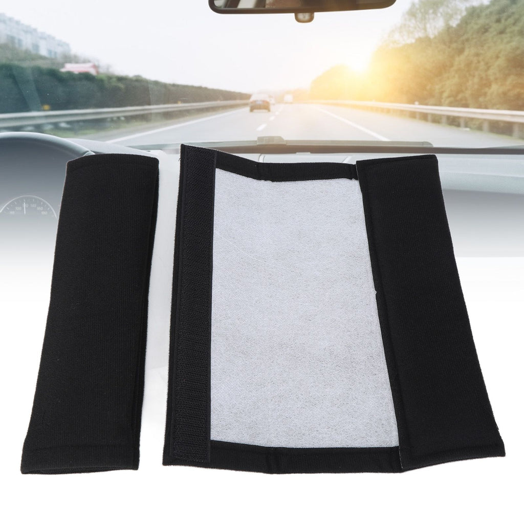 2PCS Seatbelt Pad Car Safety Belt Pad Shoulder Pad Soft Comfortable Belt Strap for Adult ChildrenBlack