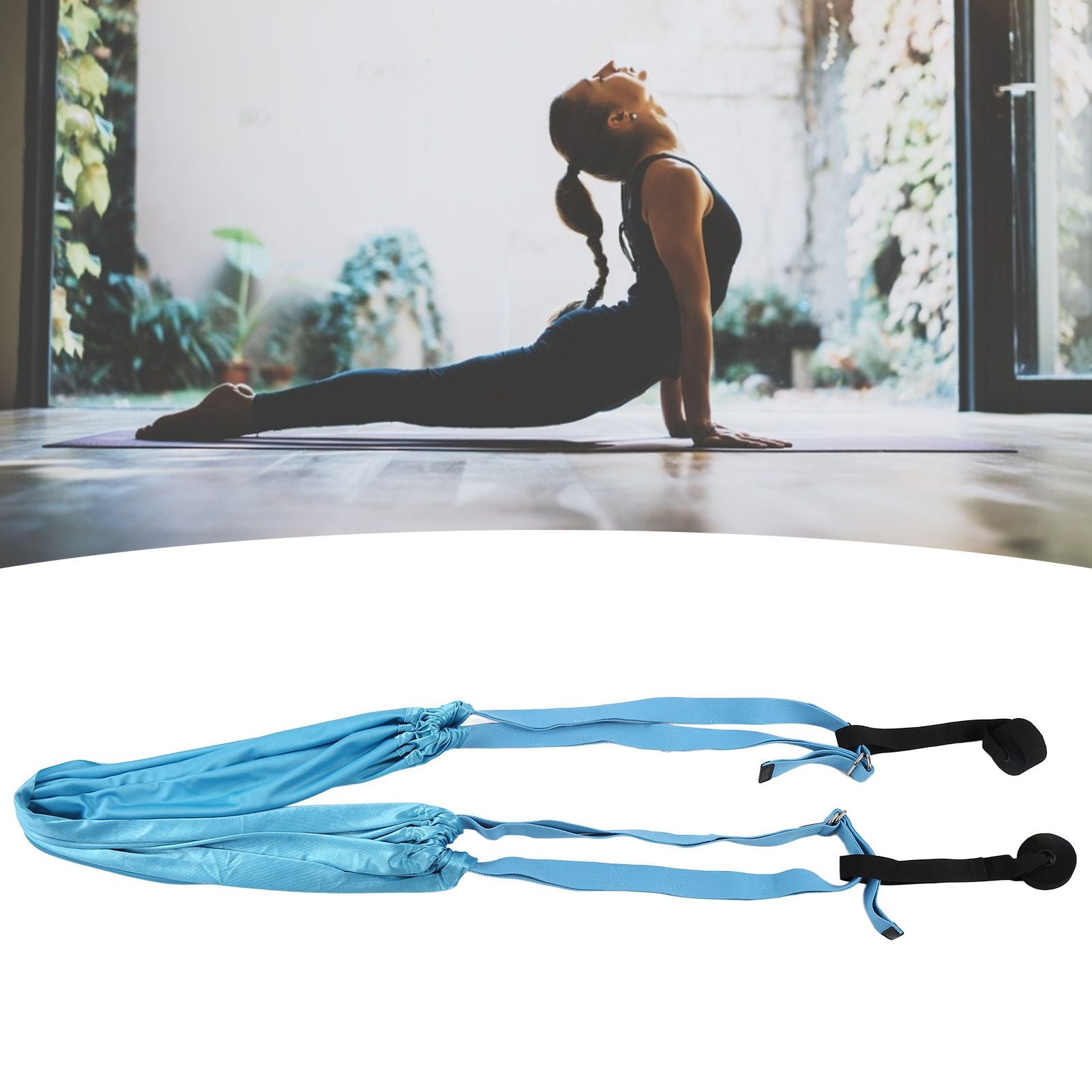 Yoga Hammock Handstand Split Leg Stretchable Training Portable Elastic Aerial Hammock for HomeSky Blue