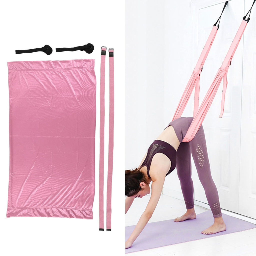 Yoga Hammock Handstand Split Leg Stretchable Training Portable Elastic Aerial Hammock for HomePink