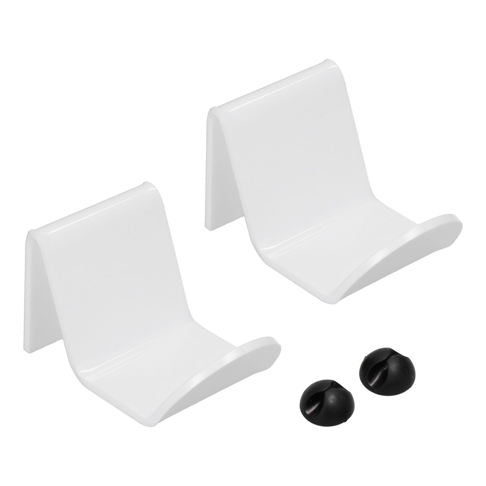 2pcs Game Controller Stand White Acrylic Durable Gamepad Holder with Wire Clamp for Gamepad Headphone Organizing