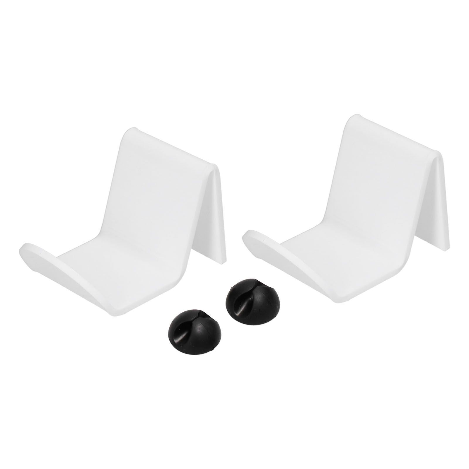 2pcs Game Controller Stand White Acrylic Durable Gamepad Holder with Wire Clamp for Gamepad Headphone Organizing