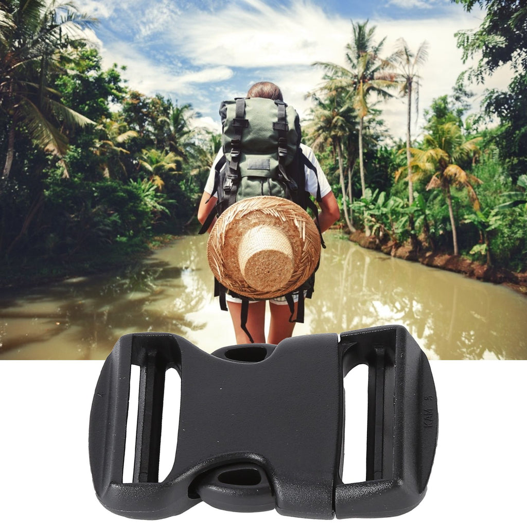5Pcs Quick Release Buckle Plastic Dual Adjustable Strap Buckles Replacement DIY Craft for Backpack BlackFor 32mm Width Strap