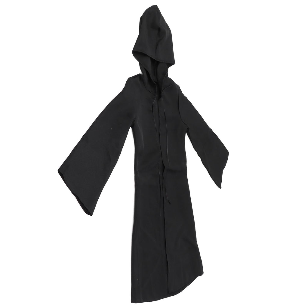 Halloween Hooded Black Cape Unisex Long Cloak Cosplay Dress Clothing Costume Party for AdultM