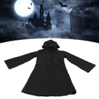 Halloween Hooded Black Cape Unisex Long Cloak Cosplay Dress Clothing Costume Party for AdultM