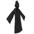 Halloween Hooded Black Cape Unisex Long Cloak Cosplay Dress Clothing Costume Party for AdultL
