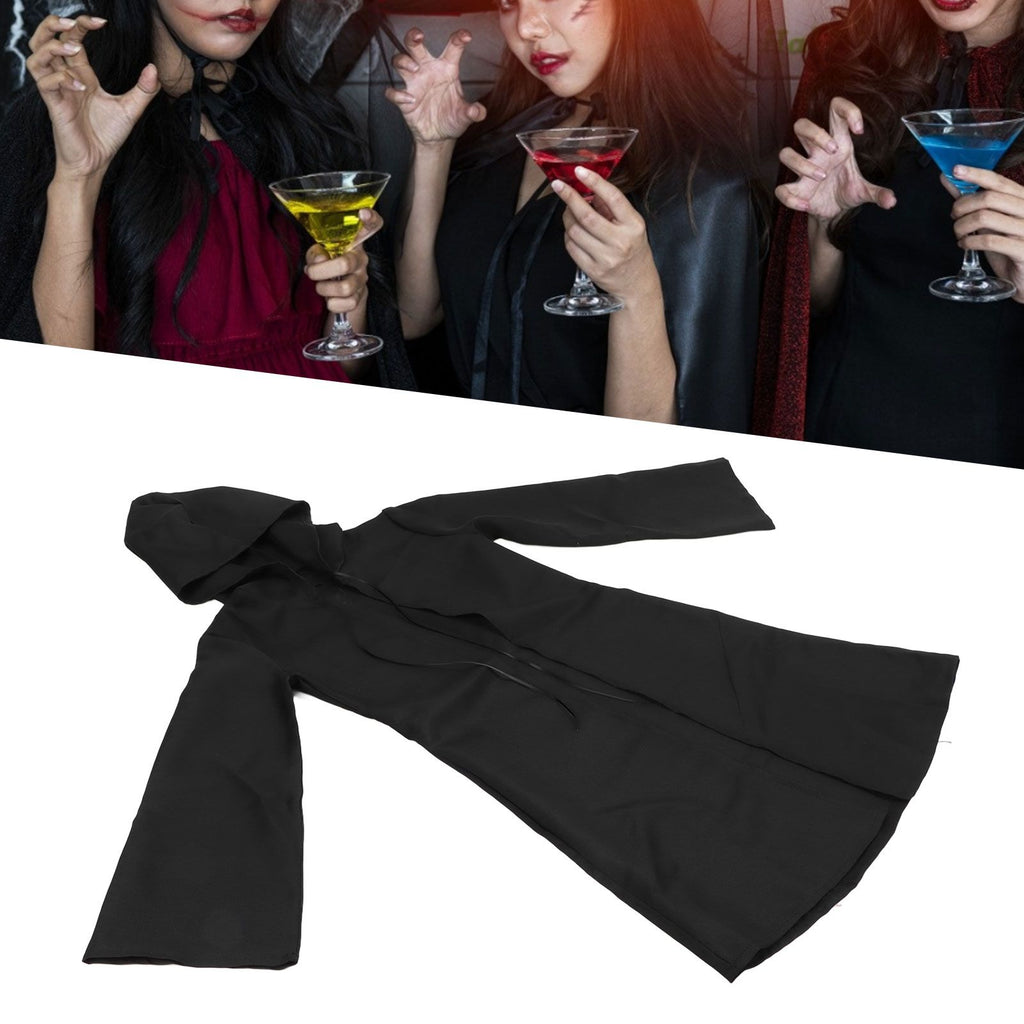 Halloween Hooded Black Cape Unisex Long Cloak Cosplay Dress Clothing Costume Party for AdultL