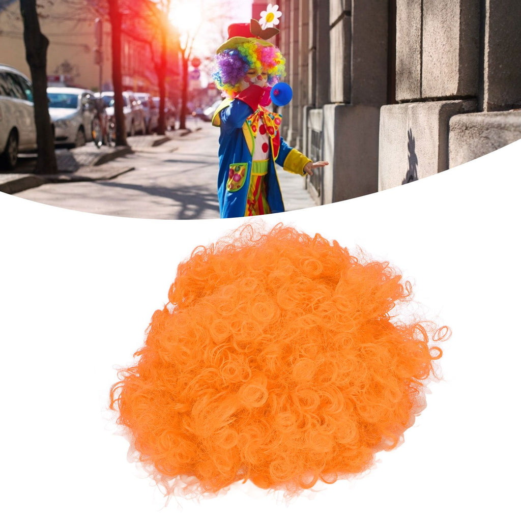 Adult Innovative Color Party Wig Halloween Interesting Headgear for Circus Troup FootballOrange