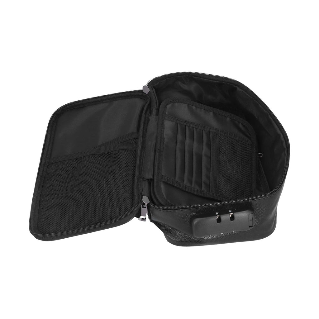 Certificate Storage Bag with Lock Waterproof Fireproof Document Bag File Organizer Bag Passport Money Storage CaseBlack