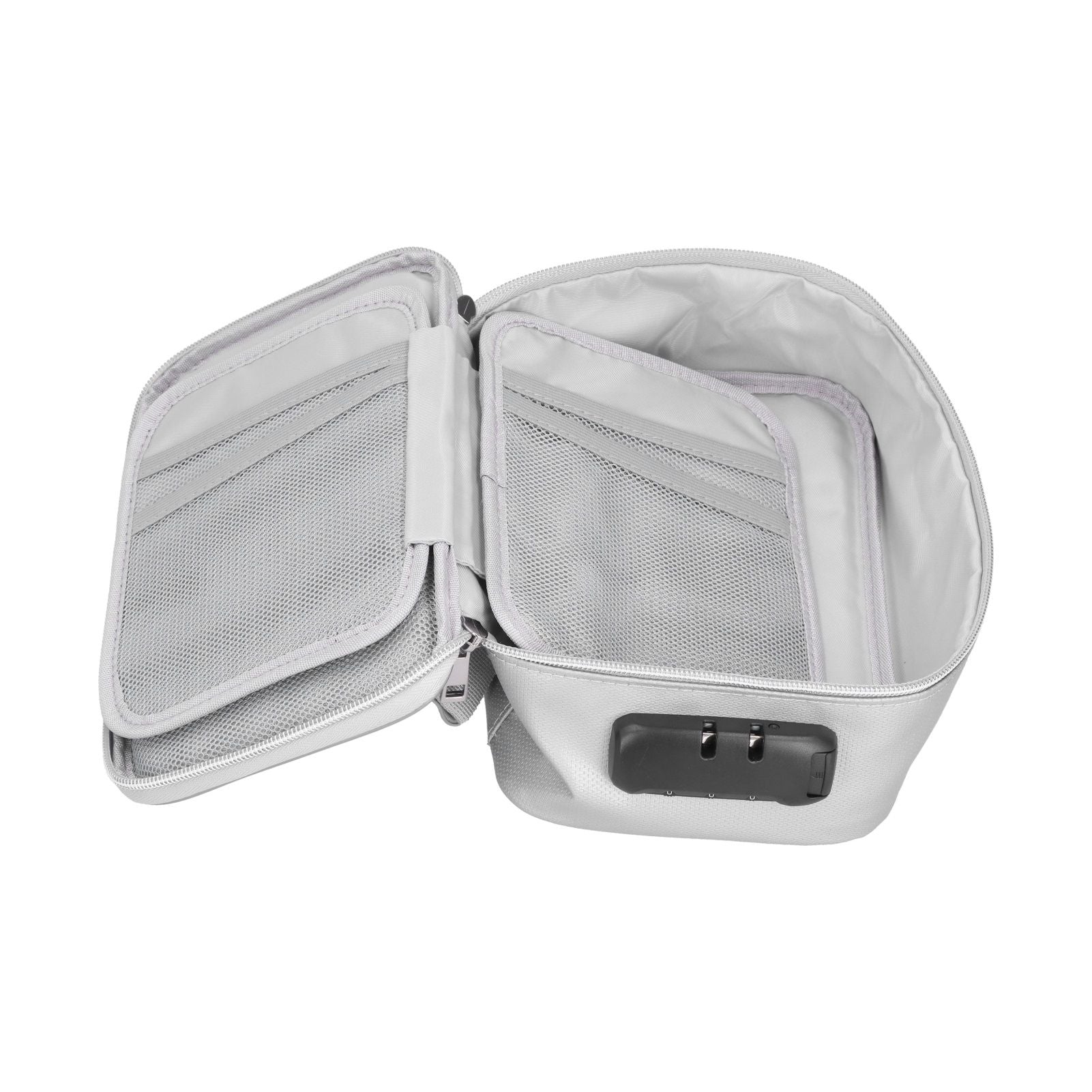 Certificate Storage Bag with Lock Waterproof Fireproof Document Bag File Organizer Bag Passport Money Storage CaseSilver