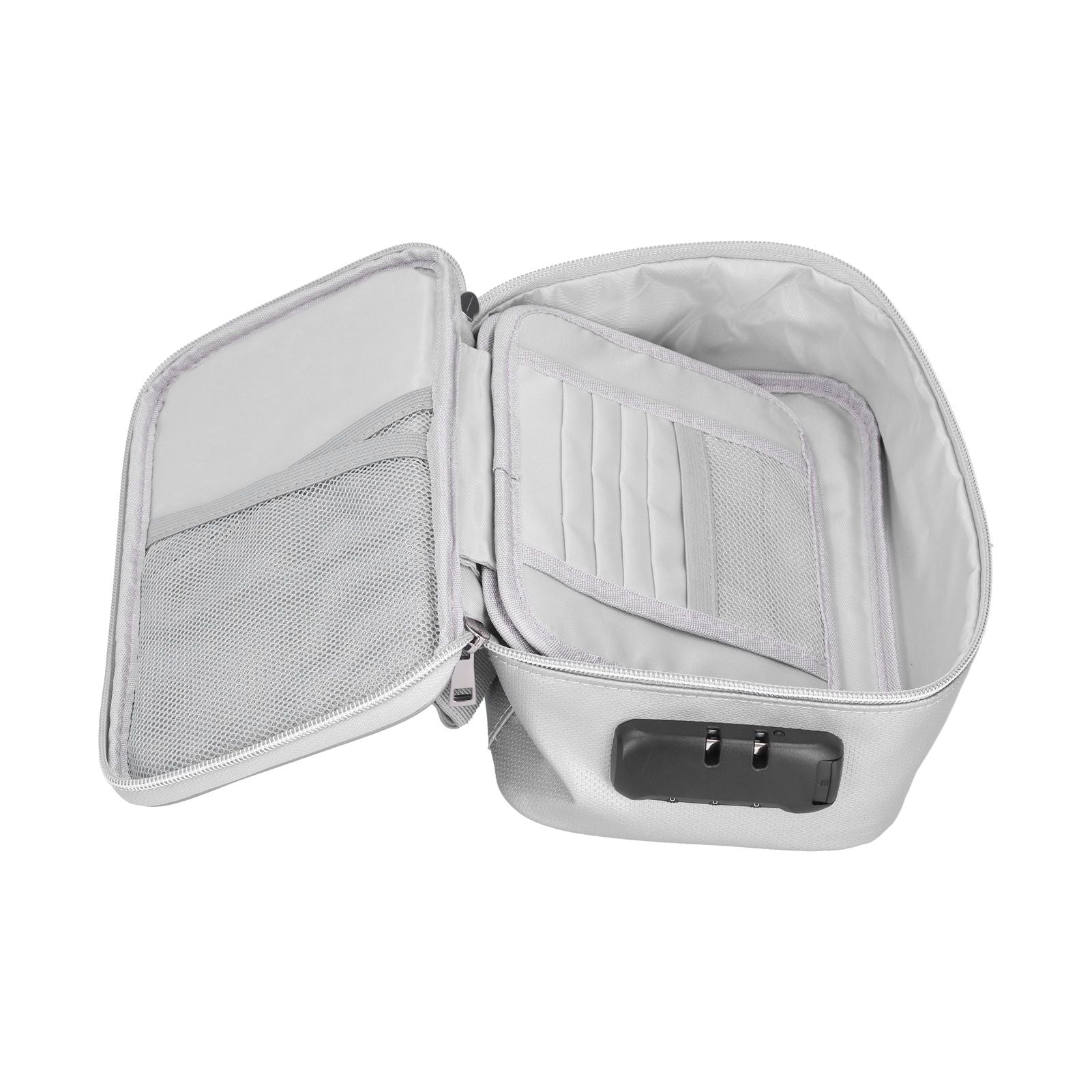 Certificate Storage Bag with Lock Waterproof Fireproof Document Bag File Organizer Bag Passport Money Storage CaseSilver