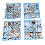 4Pcs Halloween Skull Pattern Wall Sticker Decorative Wall Decal for Living Room Bedroom