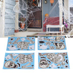 4Pcs Halloween Skull Pattern Wall Sticker Decorative Wall Decal for Living Room Bedroom