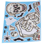 4Pcs Halloween Skull Pattern Wall Sticker Decorative Wall Decal for Living Room Bedroom