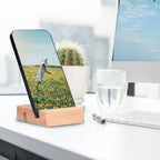Phone Stand Wooden Compact Durable Universal Simple Stylish Modern Phone Holder for Home OfficeSquare Double Slot