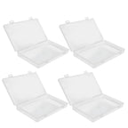 4Pcs Transparent Plastic Box with Hinged Cover Multipurpose Storage Container for Small Things