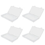 4Pcs Transparent Plastic Box with Hinged Cover Multipurpose Storage Container for Small Things
