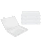 4Pcs Transparent Plastic Box with Hinged Cover Multipurpose Storage Container for Small Things