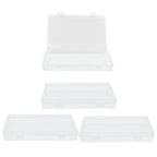 4Pcs Transparent Plastic Box with Hinged Cover Multipurpose Storage Container for Small Things