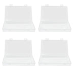 4Pcs Transparent Plastic Box with Hinged Cover Multipurpose Storage Container for Small Things