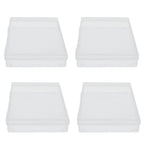 4Pcs Transparent Plastic Box with Hinged Cover Multipurpose Storage Container for Small Things