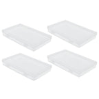 4Pcs Transparent Plastic Box with Hinged Cover Multipurpose Storage Container for Small Things