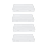 4Pcs Transparent Plastic Box with Hinged Cover Multipurpose Storage Container for Small Things