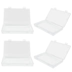 4Pcs Transparent Plastic Box with Hinged Cover Multipurpose Storage Container for Small Things