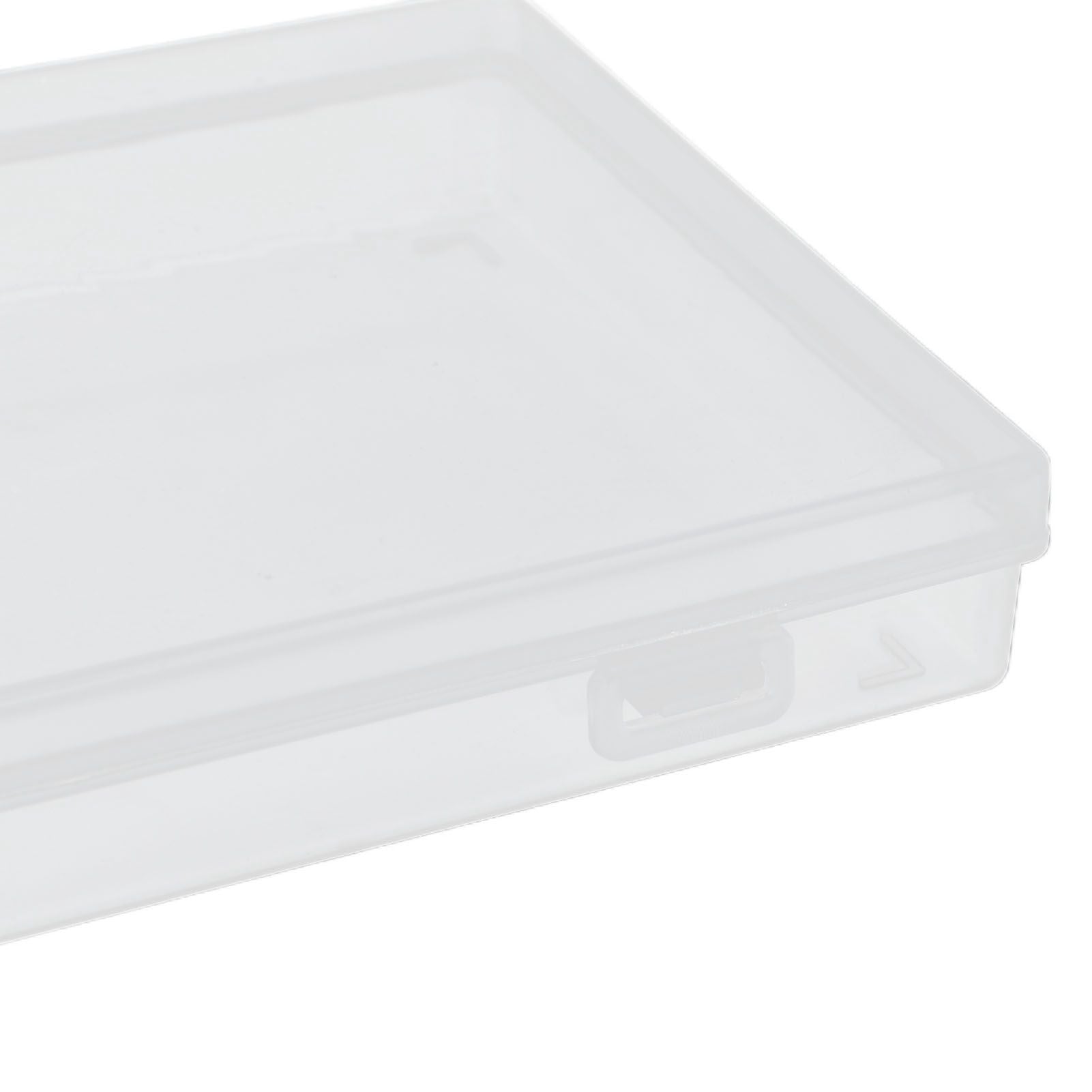 4Pcs Transparent Plastic Box with Hinged Cover Multipurpose Storage Container for Small Things