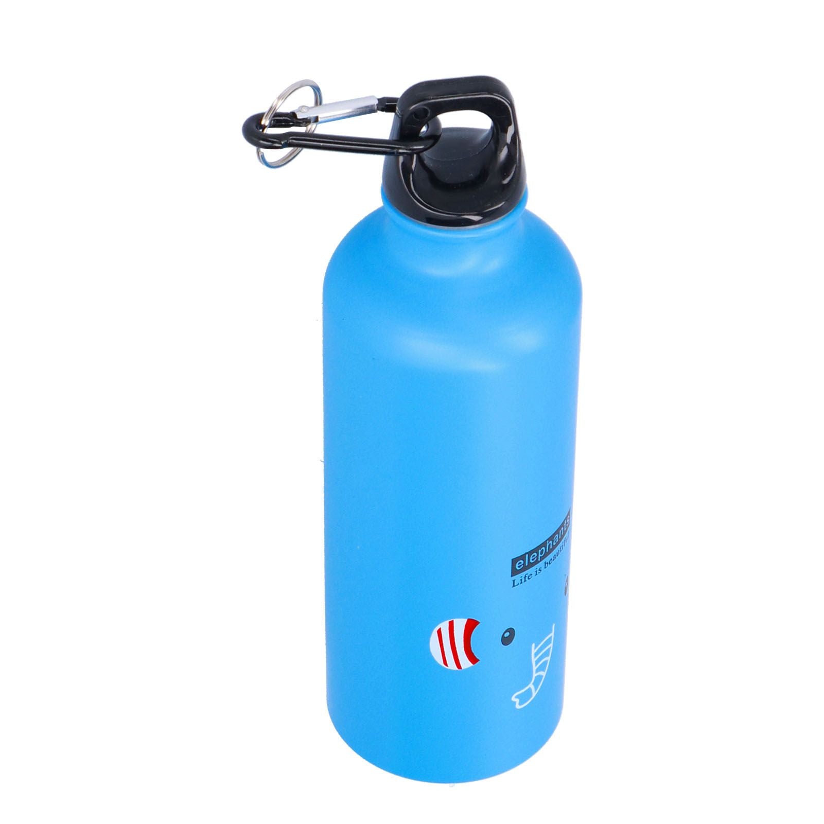 Kids Water Bottle Cute Cartoon 500ml Aluminum Insulated Water Bottle Sport Water JugBlue Elephant
