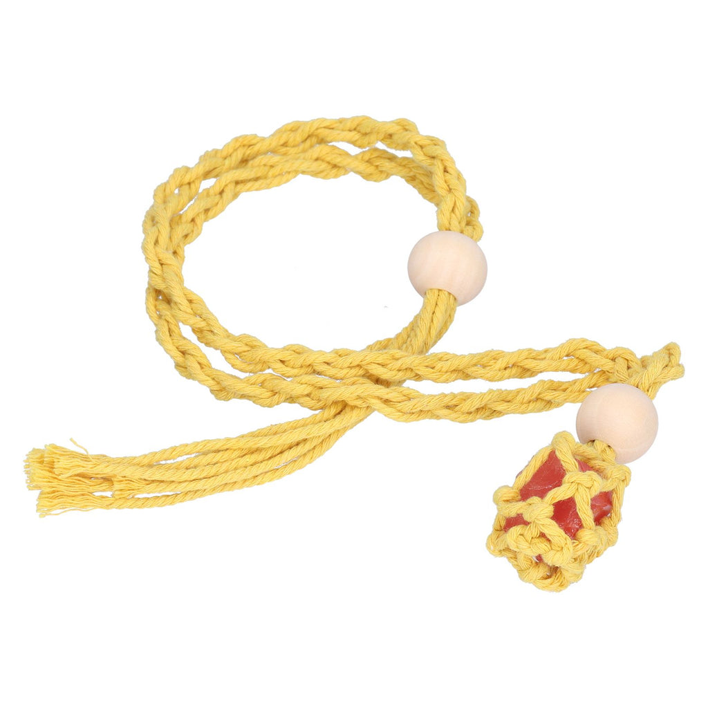 3pcs Net Bag Necklace Empty Stone Holder Rope Replacement Adjustable Necklace Cord for Crystals Quartz Stone HolderYellow