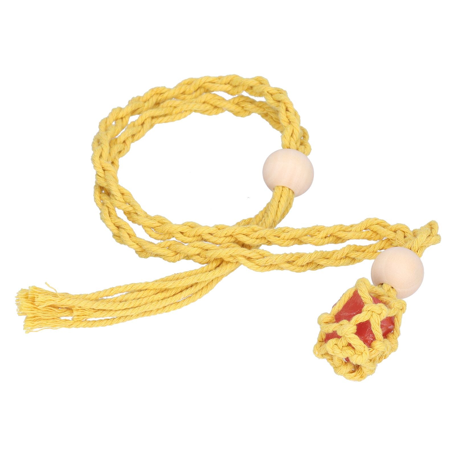3pcs Net Bag Necklace Empty Stone Holder Rope Replacement Adjustable Necklace Cord for Crystals Quartz Stone HolderYellow