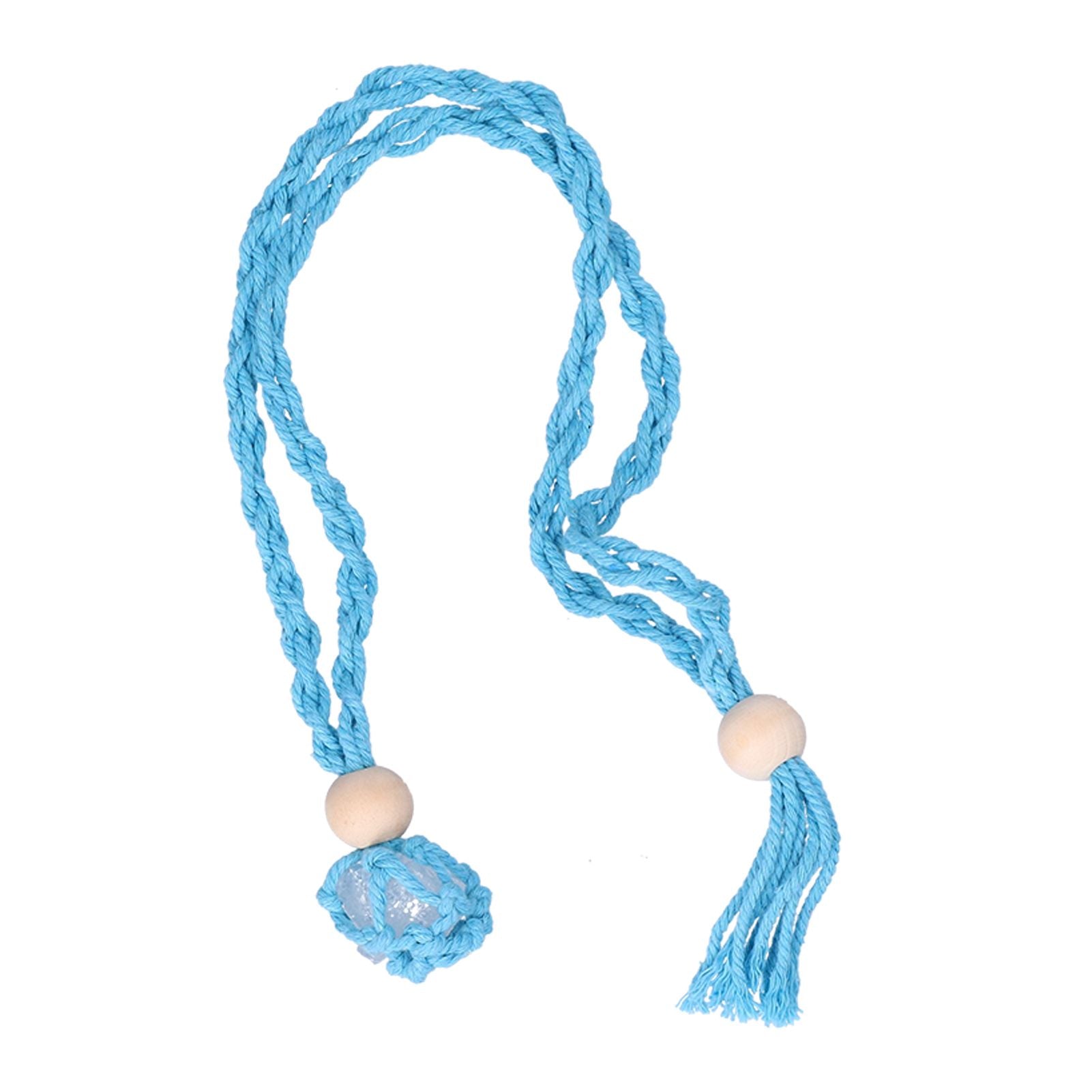 3pcs Net Bag Necklace Empty Stone Holder Rope Replacement Adjustable Necklace Cord for Crystals Quartz Stone HolderLight Blue