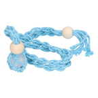 3pcs Net Bag Necklace Empty Stone Holder Rope Replacement Adjustable Necklace Cord for Crystals Quartz Stone HolderLight Blue