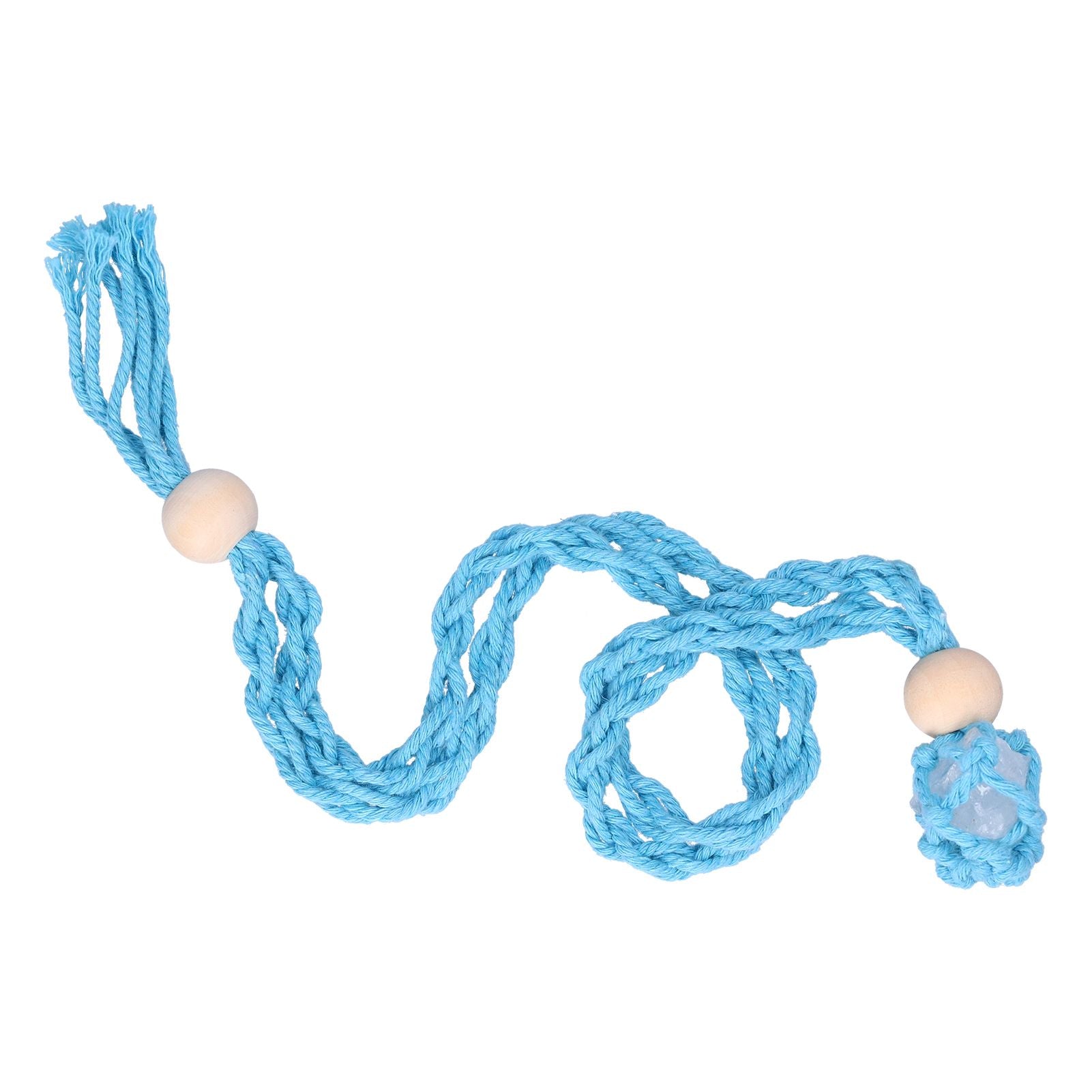 3pcs Net Bag Necklace Empty Stone Holder Rope Replacement Adjustable Necklace Cord for Crystals Quartz Stone HolderLight Blue