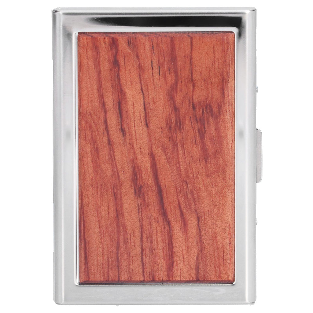 Wood Card Case Safe Bank Credit Card Box Portable Business ID Card Case Holder for Men WomenRosewood