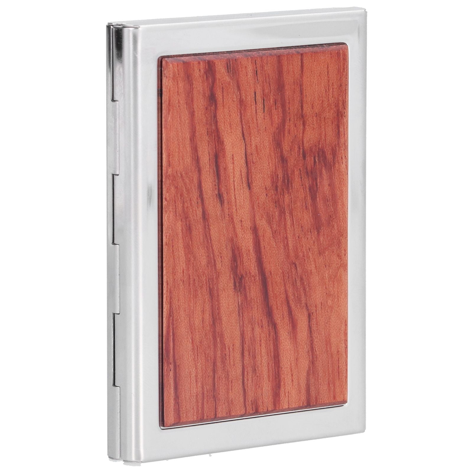 Wood Card Case Safe Bank Credit Card Box Portable Business ID Card Case Holder for Men WomenRosewood