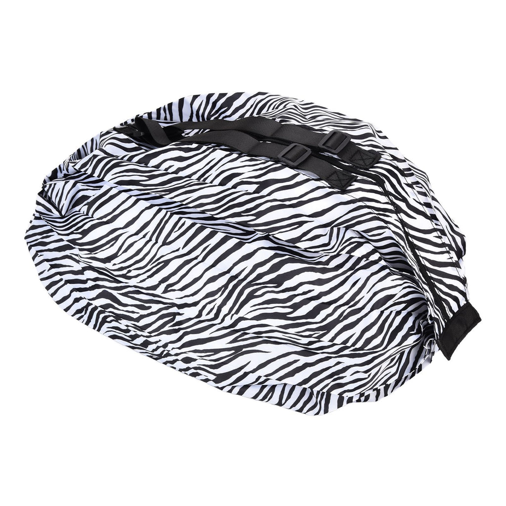 Stylish Reusable Shopping Bag Oxford Cloth Portable Foldable High Capacity Shoulder Bag Waterproof ToteZebra Stripe