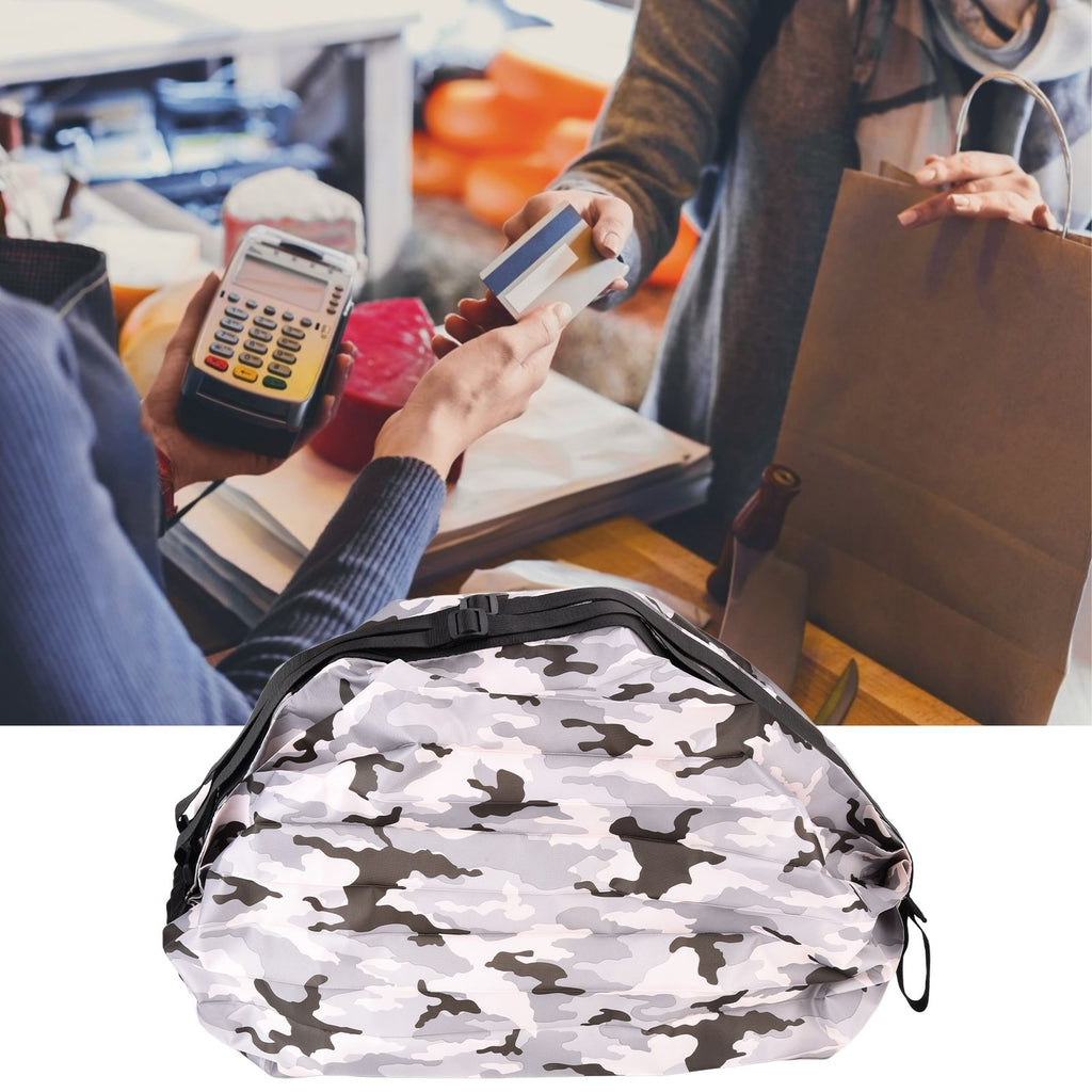 Stylish Shopping Backpacks Foldable Reusable Eco Friendly Grocery Bags for Shopping TravelGrey Camouflage