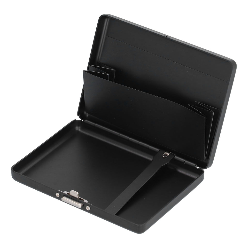 Fashionable Cigarette Case Brushed Aluminum Alloy Business Card Storage Box for Briefcase(Card Black Cigarette Box )