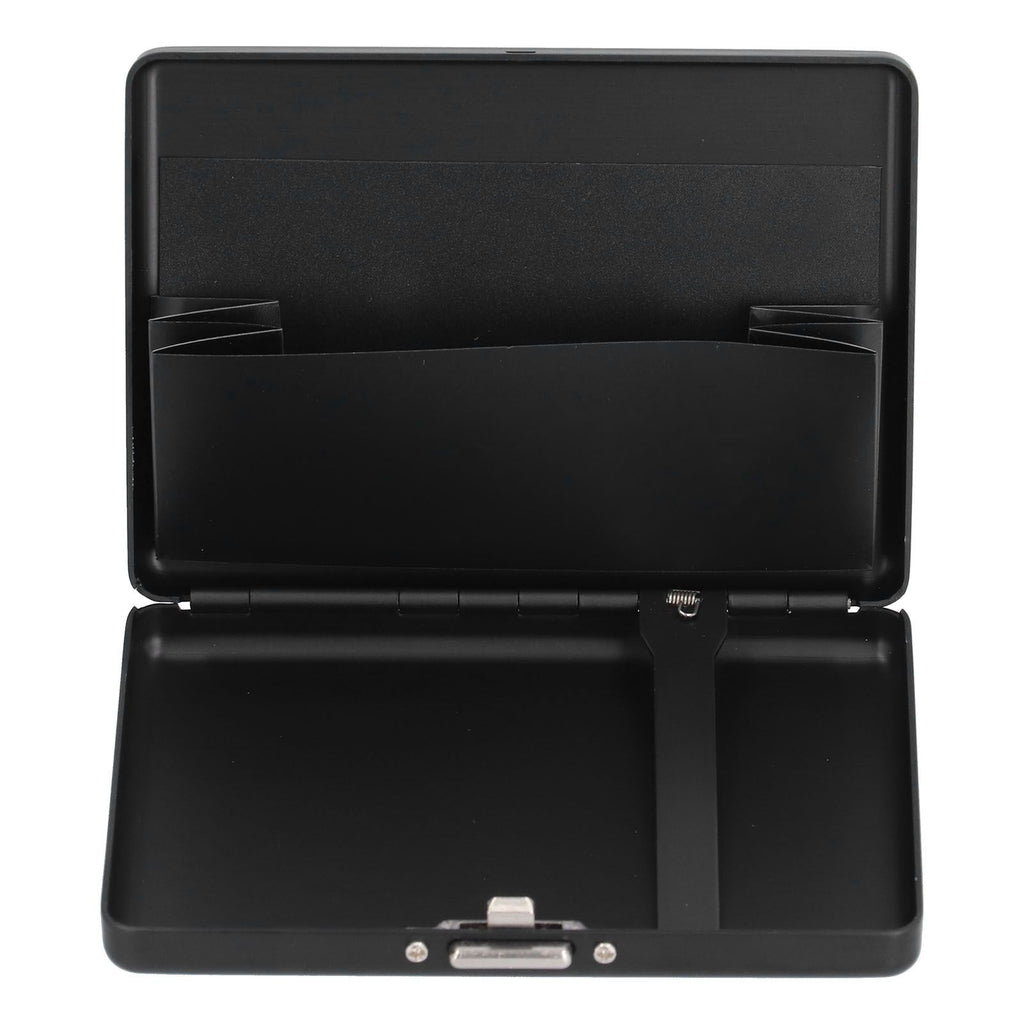 Fashionable Cigarette Case Brushed Aluminum Alloy Business Card Storage Box for Briefcase(Card Black Cigarette Box )