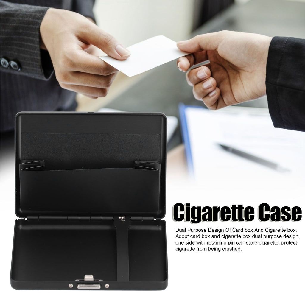 Fashionable Cigarette Case Brushed Aluminum Alloy Business Card Storage Box for Briefcase(Card Black Cigarette Box )