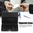 Fashionable Cigarette Case Brushed Aluminum Alloy Business Card Storage Box for Briefcase(Card Black Cigarette Box )