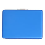 Fashionable Cigarette Case Brushed Aluminum Alloy Business Card Storage Box for Briefcase(Card Blue Cigarette Box )