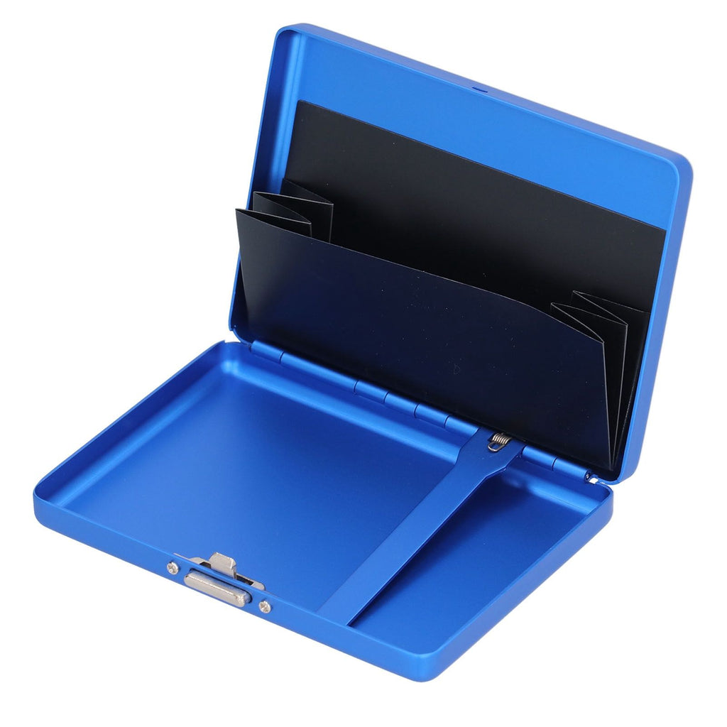 Fashionable Cigarette Case Brushed Aluminum Alloy Business Card Storage Box for Briefcase(Card Blue Cigarette Box )