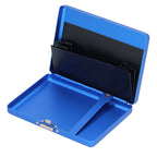 Fashionable Cigarette Case Brushed Aluminum Alloy Business Card Storage Box for Briefcase(Card Blue Cigarette Box )