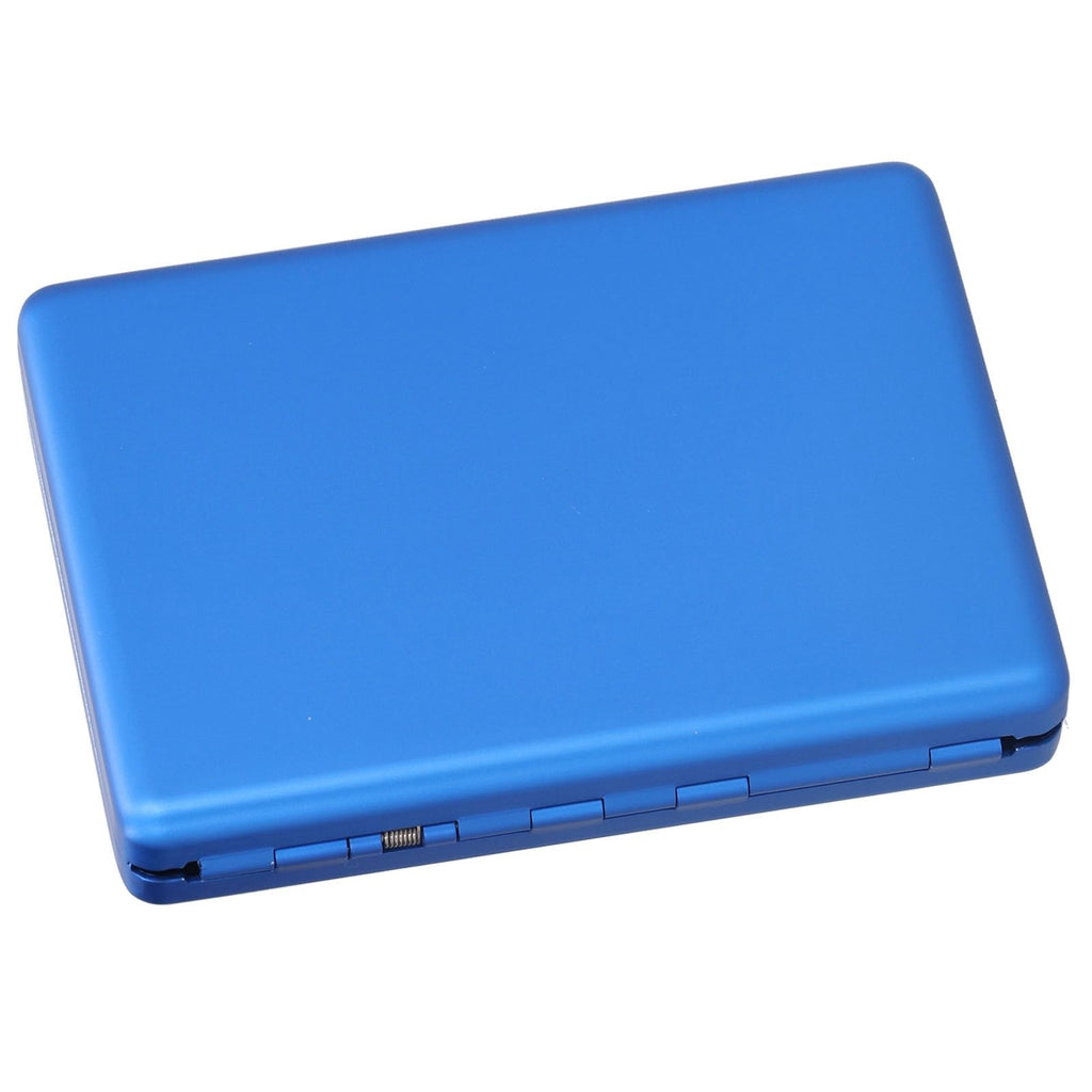 Fashionable Cigarette Case Brushed Aluminum Alloy Business Card Storage Box for Briefcase(Card Blue Cigarette Box )