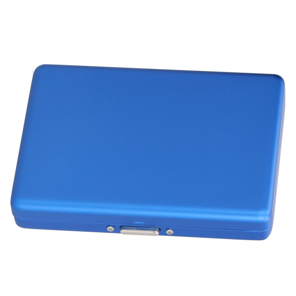 Fashionable Cigarette Case Brushed Aluminum Alloy Business Card Storage Box for Briefcase(Card Blue Cigarette Box )